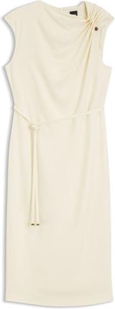 BOSS Midi-length dress with gathered shoulder detail