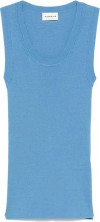 P.A.R.O.S.H. Blauwe tops voor een stijlvolle uitstraling - Dames - Tops zonder mouwen - Blauw - M - Tops
