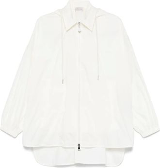 Moncler Giacca-camicia con cappuccio - Bianco
