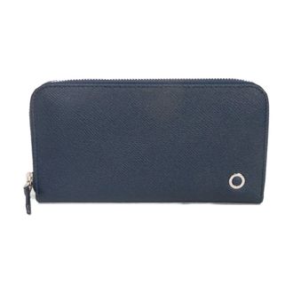 Bulgari Blue Leather Long Wallet (Bi-Fold) (Pre-Owned)