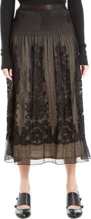 Max Studio Woven Jacquard Midi Skirt