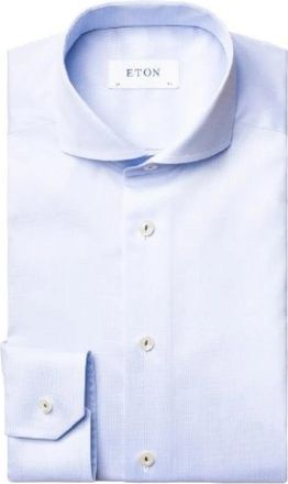 Eton Formeel overhemd - Heren - Zakelijke Overhemden - Blauw - M - Katoen - Overhemden