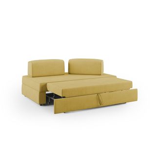 Divani.Store Liberty Sof&aacute; Sin Puff Extra&iacute;ble Y Respaldo Desmontable En Tela Impermeable 200 Cm Amarillo