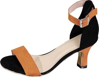 Generic 2026 Office Women High Heels Crisscross Ankle Toe Slingback Stilettos Block Heel Faux Leather Interview Date Night Patent Court Shoes Mid Commute Smar