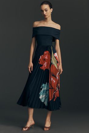 Hutch Off-The-Shoulder Twofer Midi Dress