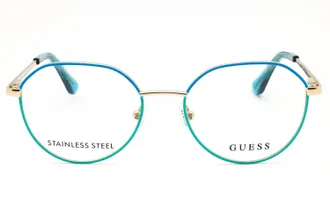 Guess GU9232 Round Metal Frame Eyeglasses - Turquoise
