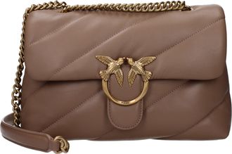 Pinko Pinko Crossbody Love Puff Tas Damess Leer Bruin/Ginger