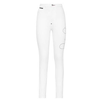 Philipp Plein Jeans, Dames, Wit, W26, Denim, Denim Super High Waist Jegging