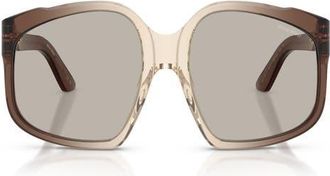 Miu Miu 59mm Polarized Irregular Sunglasses in Brown Gradient /Light Brown at Nordstrom