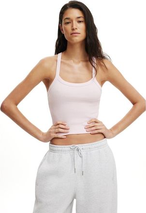 Cotton On Womens Active Rib T-Bar Cropped Tank in Cherry Dream at Nordstrom, Size X-Small