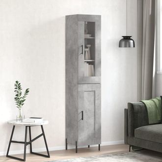 vidaXL Aparador De Madera Contrachapada Gris Hormig&oacute;n 34,5x34x180 Cm Vidaxl