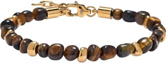 Eye Candy Los Angeles Mens Samuel Tigers-Eye Beaded Bracelet in Gold at Nordstrom Rack