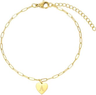 Adornia Initial Chain Bracelet in Gold-A at Nordstrom Rack
