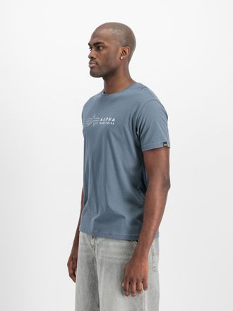 Alpha Industries T-Shirt ALPHA INDUSTRIES Alpha Label T-Shirt, Herren, Gr. 3XL, denim blau, Obermaterial: 100% Baumwolle, Shirts T-Shirt