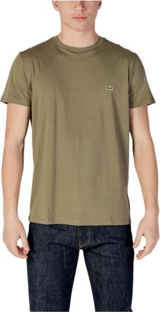 Lacoste Rondhals T-shirt met korte mouwen van katoen - Heren - T-shirts - Groen - S - Katoen - Tops