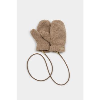 Katie Loxton Teddy Mittens with Cord in Tan at Nordstrom