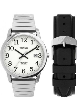 Timex TWG025400 Mens Easy Reader Classic Watch and Strap Gift Set - Silver - One Size