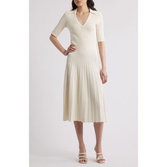 BOSS Fracie Rib Midi Dress in Soft Cream at Nordstrom Rack, Size Xx-Large