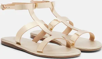 Ancient Greek Sandals Fedra metallic leather gladiator sandals