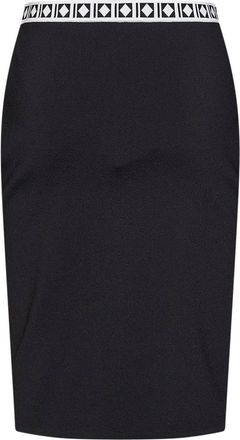 Versace Womens Knit Midi Skirt With Jacquard Black Viscose