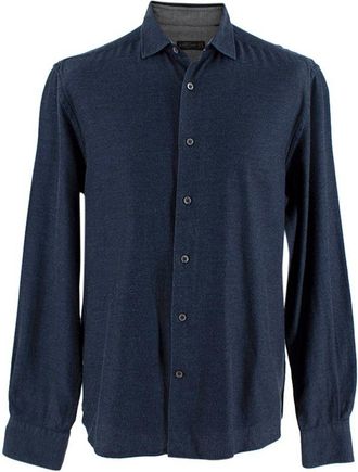 Corneliani ID Navy Cotton Shirt Size S