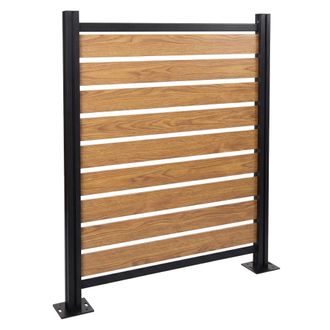 Hhg Valla Para Contenedores De Basura De Aluminio Hhg-568, Elemento B&aacute;sico De Revestimiento Para Contenedores De Basura, Aspecto De Madera, Ampliable, 130