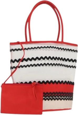 Miu Miu Pre-owned Tote Bags, female, White, Size: ONE SIZE Pre-owned Nylon Hand Bag