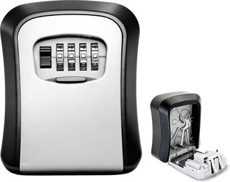 OEM Caja De Seguridad Con C&oacute;digo, Caja Fuerte Mural Con Llaves De Combinaci&oacute;n De 4 D&iacute;gitos, Caja De Seguridad Para Llaves Para Uso Interior Y Exterior, Ca