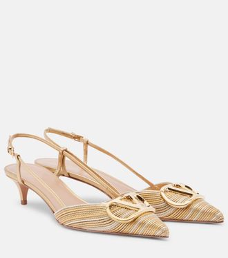 Valentino Garavani VLogo Signature leather slingback pumps