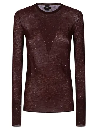 Pinko Pico Wool-Blend Subtle Shimmer Sweater