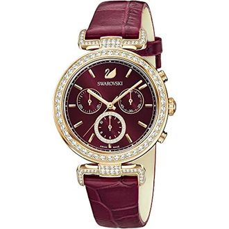 Swarovski 5295320 Era Journey Chronograaf - Dames - Accessoires - Rood - Maat: ONE Size Leer