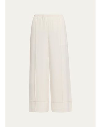 Theory Crop Pintuck Wide-Leg Pants