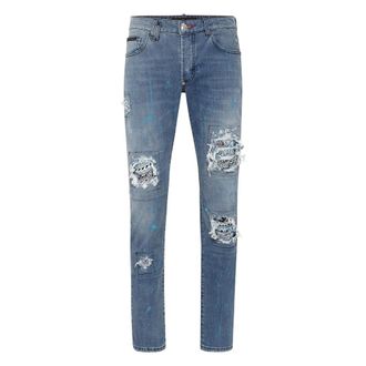 Philipp Plein Heren, Jeans, Blauw, Maat: W30 Denim