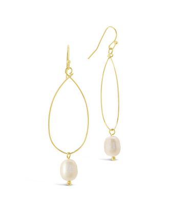 Sterling Forever 14K Plated 10Mm Pearl Teardrop Dangle Earrings