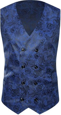 Generic Mens Paisley Pattern Waistcoat, Slim Fit Double-Breasted Vest, Vintage Formal Waistcoat, Tailored Fit Gentlemens Vest, Smart Paisley Design Waistcoat,