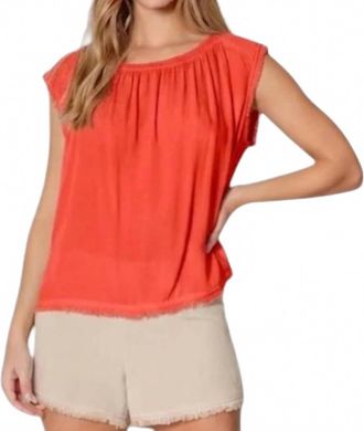 Maven West Mixed Media Tank Top In Red