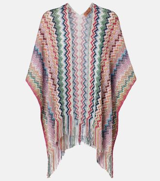 Missoni Zigzag fringed poncho