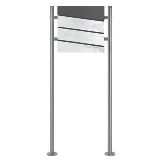 ML Design Ecd Germany Buz&oacute;n De Correos Con Soporte Para Cartas Con Compartimento Para Peri&oacute;dico Antracita Con Detalle Decorativo De M&aacute;rmol De Exterior Dise&ntilde;o Mo