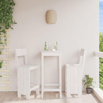 vidaXL Taburetes De Cocina 2 Uds Madera Pino Blanco 40x48,5x115,5 Cm Vidaxl