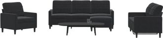 vidaXL Vidaxl - Juego De Sof&aacute;s Con Cojines 4 Piezas Terciopelo Negro