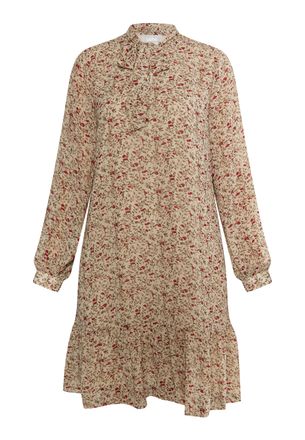 Usha Midi-jurk met bloemenprint Dames Cr&egrave;me veelkleurig