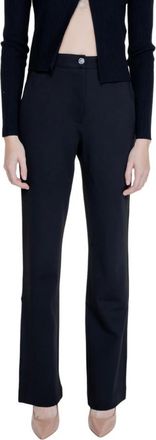 Guess Broeken, Dames, Zwart, M, Polyester, Zwarte Broek Herfst/Winter Effen Vrouwen