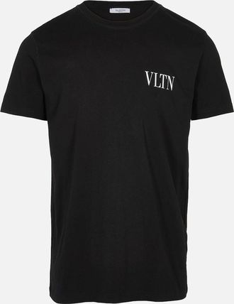 Valentino Mens Valentino Small VLTN Logo T-Shirt in Black - Size: 38