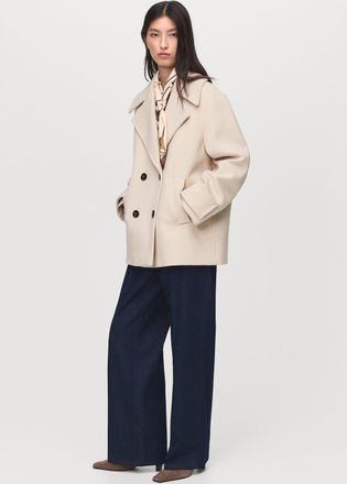 Mango Cappotto misto lana incrociato grigio chiaro/pastello - Donna - XXL - MANGO