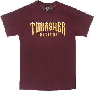 Thrasher Maroon Logo Tee - Heren - T-shirts - Bruin - XL - Tops