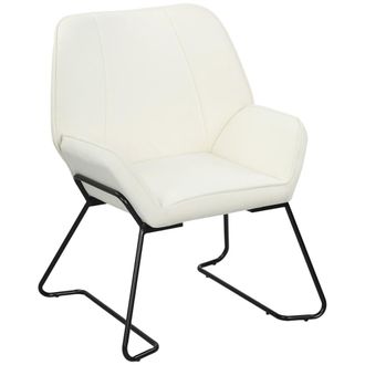 HOMCOM Butaca de sal&oacute;n 70x67.5x87 cm crema