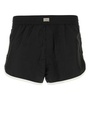 Dolce & Gabbana Black Polyester Swimming Shorts