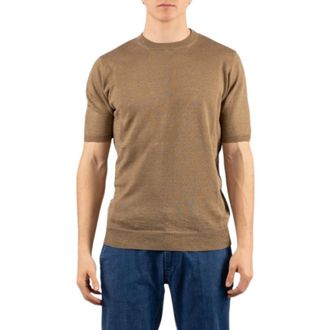 FILIPPO DE LAURENTIIS Round-neck Knitwear, male, Brown, Size: 5XL Short-sleeve T-shirt