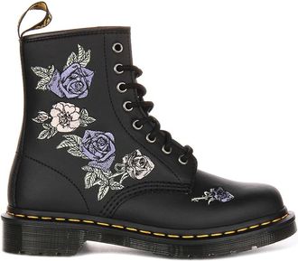 Dr. Martens Lace-up Boots, female, Black, 4 UK, Black Flower Womens Boots