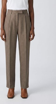 R&oacute;he Pantaloni straight in misto lana e seta a vita alta con pince